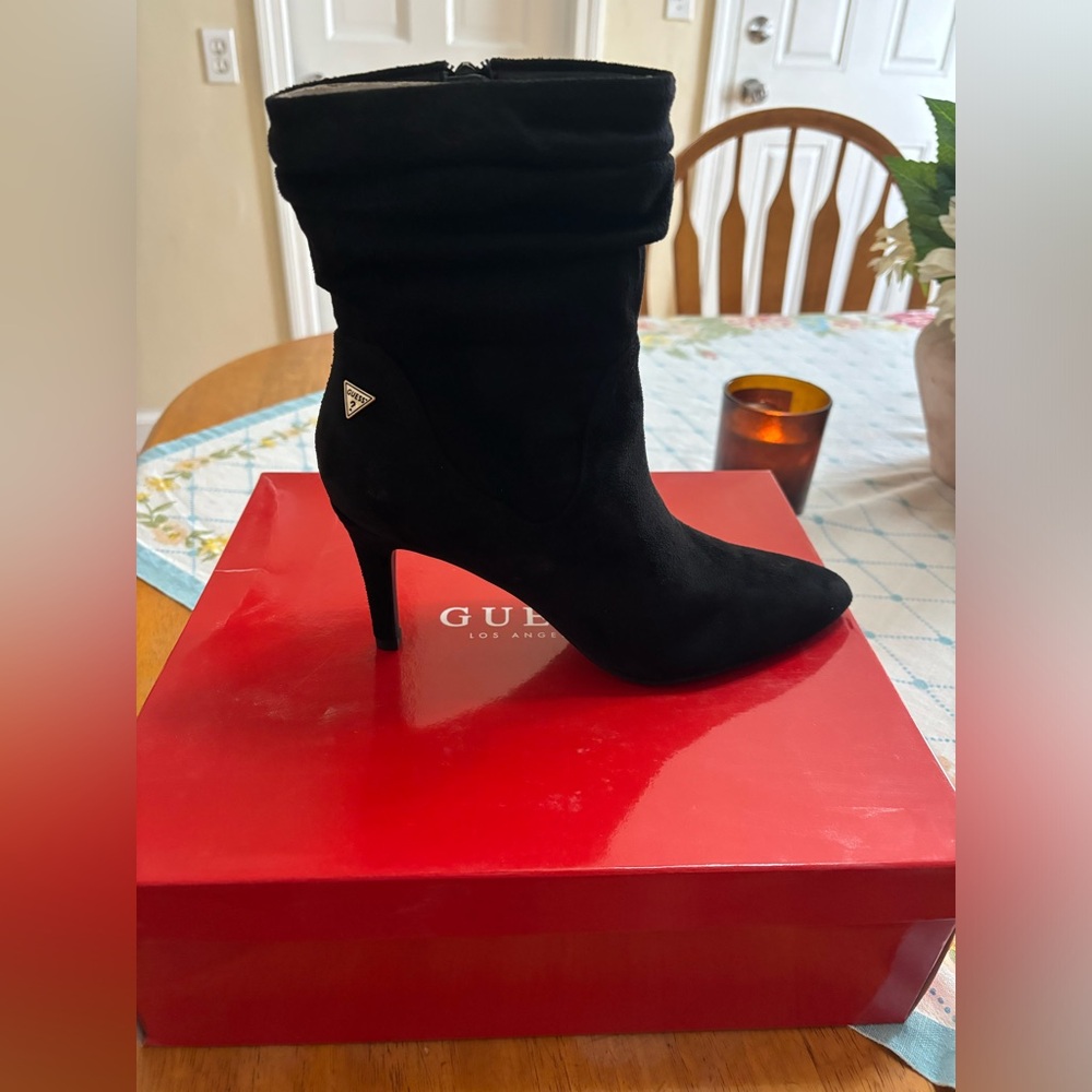Guess Black Heeled Boots for Women